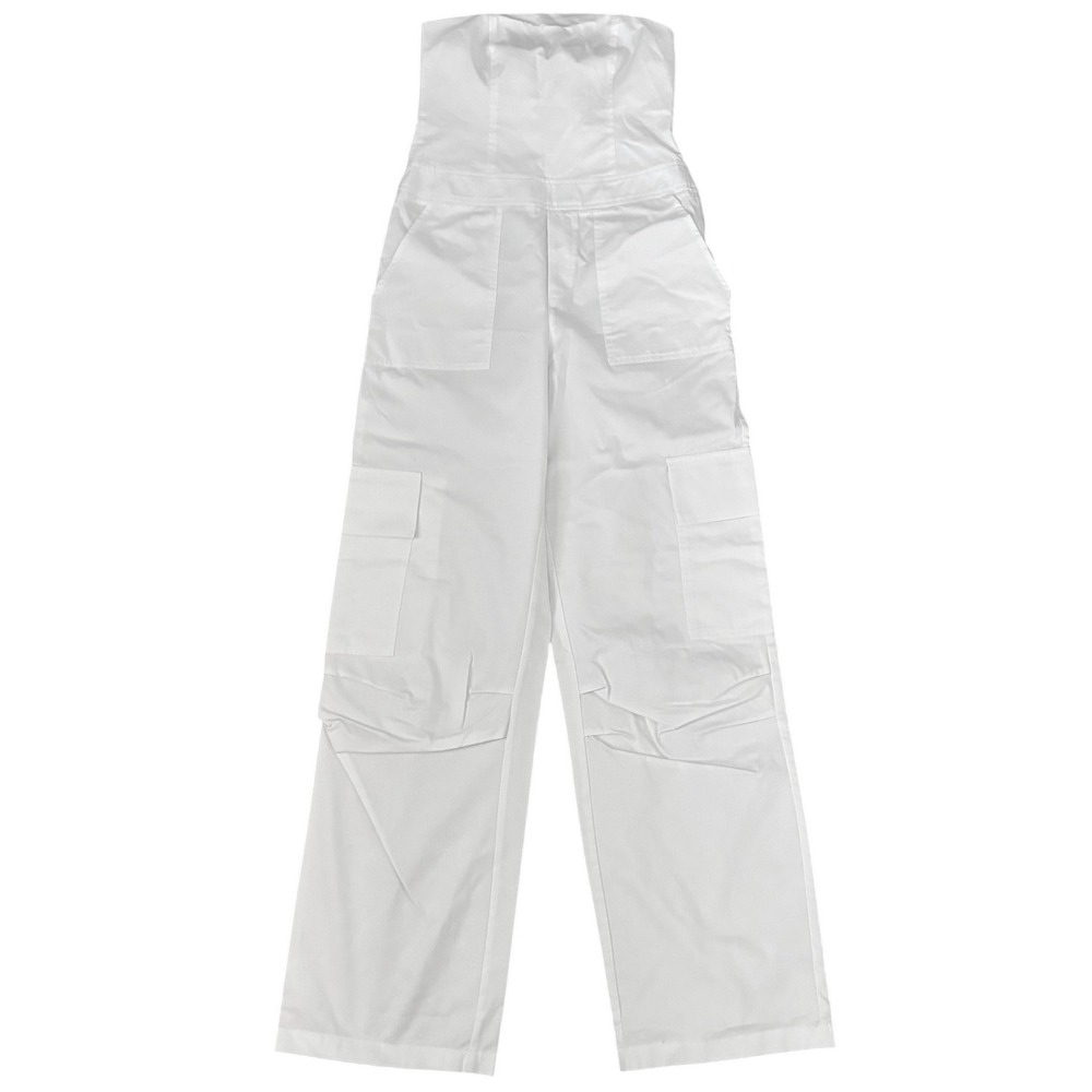NWT Zara Strapless Cargo Jumpsuit White Size M Utility